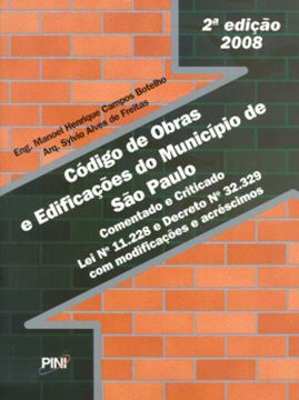 Imagem de CODIGO DE OBRAS E EDIFICACOES DO MUNICIPIO DE SAO PAULO  2ª EDICAO