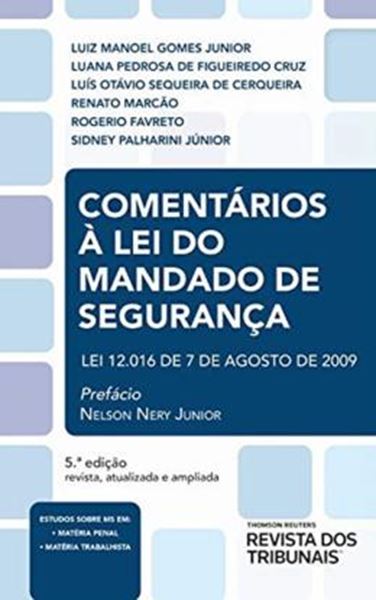 Picture of COMENTARIOS A LEI DO MANDADO DE SEGURANCA - 5ª ED