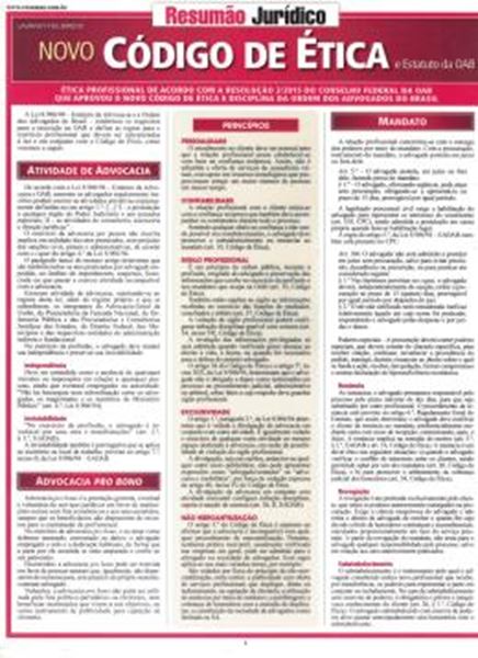 Picture of RESUMAO - NOVO CODIGO DE ETICA E O ESTATUTO DA AOB