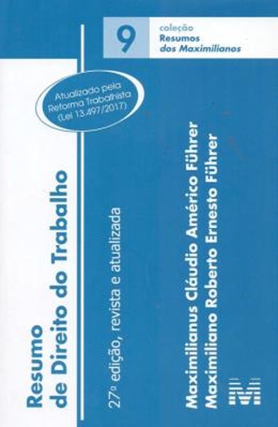 Picture of RESUMO DE DIREITO DO TRABALHO - VOL. 9 - 27ª ED
