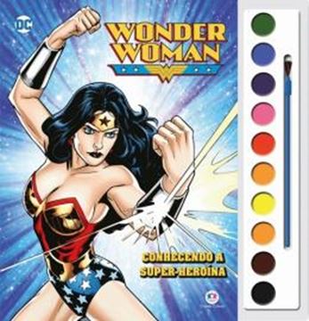 Imagem de COL. LIVRO COM AQUARELA - MULHER MARAVILHA - CONHECENDO A SUPER-HEROINA