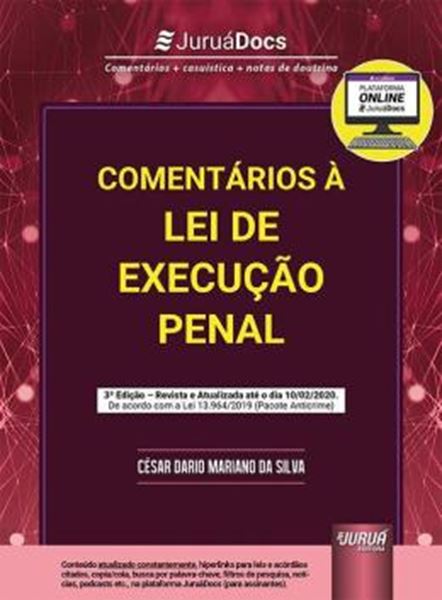 Picture of COMENTARIOS A LEI DE EXECUCAO PENAL - DE ACORDO COM A LEI 13.964/2019 (PACOTE ANTICRIME)