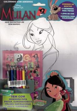 Imagem de COLORINDO COM ADESIVOS - MULAN