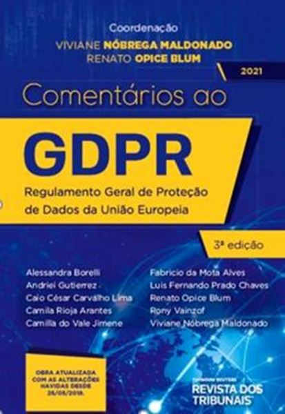 Picture of COMENTARIOS AO REGULAMENTO GERAL DE PROTECAO DE DADOS DA UNIAO EUROPEIA - 3ª ED.