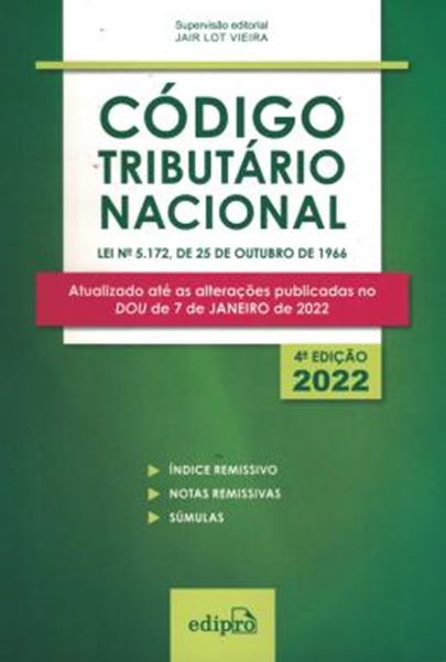 Picture of CODIGO TRIBUTARIO NACIONAL - 4ª ED. 2022