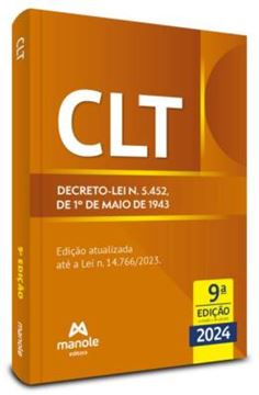 Imagem de CLT - DECRETO-LEI N. 5.452, DE 1º DE MAIO DE 1943 - 9ª ED
