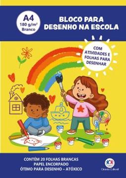 Imagem de COLECAO LIVRO BLOCO DE DESENHO - BLOCO PARA DESENHO NA ESCOLA A4 180G BRANCO - COM ATIVIDADES E FOLHAS PARA DESENHAR