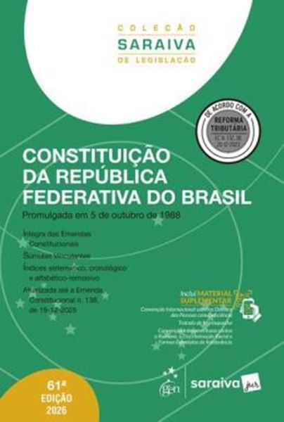 Picture of COLECAO SARAIVA DE LEGISLACAO - CONSTITUICAO DA REPUBLICA FEDERATIVA DO BRASIL -  - 61ª ED 2026