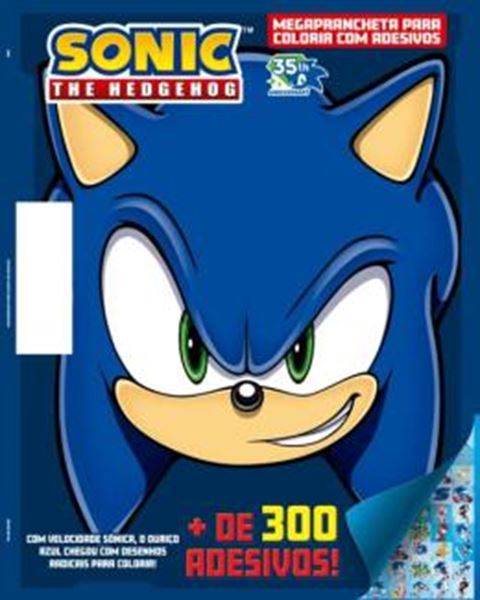 Picture of SONIC MEGAPRANCHETA PARA COLORIR COM ADESIVOS