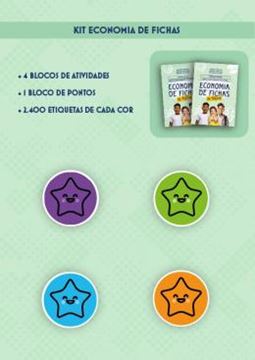 Imagem de ECONOMIA DE FICHAS - KIT COMPLETO - VOLUME 1 - QUADRO DE ATIVIDADES 4 BLOCOS COM 40 FOLHAS + QUADRO DE PONTOS 1 BLOCOS COM 40 FOLHAS + 2.400 ETIQUETAS ADESIVAS DE CADA COR (VERDE, LARANJA, AZUL, ROXA)